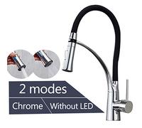 Black/Chrome Finish Kitchen Faucet with Aerator Deck Mounted Pull out Sprayer Nozzle Hot & Cold Water Kitchen Sink Faucet Mixer Taps 360 Swivel Single Handle,Chrome