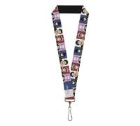 Black Clover Lanyard, Black Clover Four Character Pose Blocks Multi Color, Elast