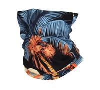 Black Coconut Trees 11 Ghetta da Collo Stampato Scaldacollo Elastico Sciarpa al Collo per Estivo Campeggio Ciclismo 25X50Cm