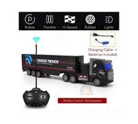 (Black Container) RC-type Electric Truck Toy Rechargeable Remote Control Car Plaything Birthday Gift