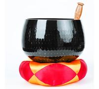 Black Copper Chime Buddha Sound Bowl, Temple Tibetan Singing Bowl for Meditation Healing Prayer(3.5in)