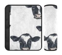 Black Cow White 2 Pack seggiolino auto Strap Pads Protegge il collo e le spalle per il camion funda para cinturón de carro