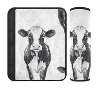 Black Cow White 2 Pack Strap pad Stop cintura di sicurezza taglio nel collo per Auto Protector para cinturón de carro