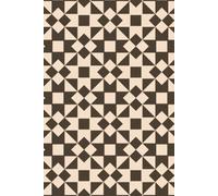 Black & Cream Geometric Pattern Notebook: Modern Minimalist Retro Journal, 6 x 9 Inch Lined Notebook, 150 Pages