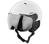 Black Crevice BCR140198-WS-1_Matt White/Black_54-57 - Casco da Sci, 54-57, Colore: Matt White/Black