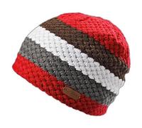 Black Crevice Berretto Unisex dal Design a Righe (Taglia Unica, Rosso)