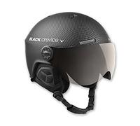 BLACK CREVICE Casco da sci Arlberg I Casco da sci con visiera stile pilota in diversi colori I Casco da sci Uomo & Donna I Casco da sci traspirante I Ricambio visiera incluso I Regolabile (M/L (58-61 cm), Nero/Carbone)