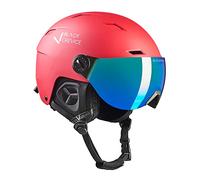 Black Crevice Casco da Sci con Visiera Kirchberg, Adulti (Unisex), Colore: Rosso, 1 = M (54-57 cm)