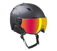BLACK CREVICE Casco da sci con visiera Kirchberg, nero/argento, L (58-61 cm)