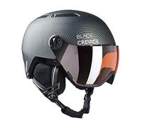 BLACK CREVICE Casque de ski Chamonix I Casque de ski avec visière Style pilote en différentes couleurs I Hommes & femmes I Casque de snowboard unisexe (S, Nero Opaco Carbonio/Bianco)