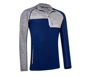 Black Crevice Dolcevita da Sci da Uomo in Lana Merino, Grigio/Navy, L