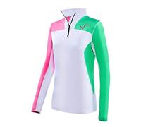 Black Crevice, Dolcevita, Maglia Donna Funzionale, Termica, Traspirante, Maniche Lunghe, 38, Bianco/Rosa/Verde