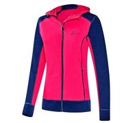Black Crevice Giacca da Donna in Lana Merino con Cappuccio, Blu/Rosa, 50