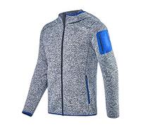 Black Crevice Giacca di pile in velluto a coste con cappuccio da uomo I Pile da uomo I Stile maglia mélange I Felpa in pile traspirante leggera I Giacca felpata I Giacche felpate da esterno