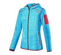 Black Crevice Giacca di pile in velluto a coste con cappuccio donna I Pile da donna I Stile maglia mélange I Felpa in pile traspirante leggera I Giacca felpata I Giacche felpate da esterno