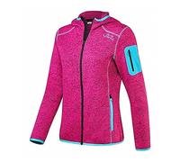 Black Crevice Giacca di pile in velluto a coste con cappuccio donna I Pile da donna I Stile maglia mélange I Felpa in pile traspirante leggera I Giacca felpata I Giacche felpate da esterno