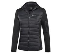 Black Crevice Giacca ibrida da donna con cappuccio | leggera, elastica, giacca funzionale in design a maglia | antivento, idrorepellente e traspirante - per outdoor, escursionismo e sport invernali