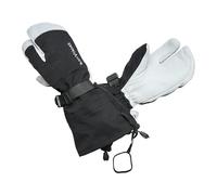 Black Crevice Guanti da sci da donna e uomo a 3 dita, guanti da neve, guanti invernali, resistenti alle intemperie, traspiranti e caldi, nero/bianco, L/10