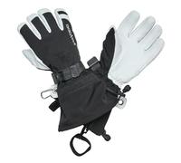 Black Crevice Guanti da sci da donna e uomo a 5 dita, guanti da neve, guanti invernali, resistenti alle intemperie, traspiranti e caldi, nero/bianco, L/10