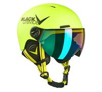 Black Crevice Kinder Visierhelm Leogang, Casco da Sci. Unisex Bambini, Neon Giallo, XXS (48-52 cm)