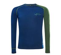 Black Crevice Maglia a Manica Lunga, Uomo, Lana Merino, Donna, Acciaio Blu/Verde Foresta, 46