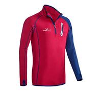 Black Crevice Maglia da Uomo in Micropile con Zip Second Layer Maglione, Rosso Sangue/Blu Acciaio, M