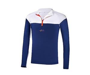 Black Crevice - Maglia Termica da Uomo, con Cerniera, Blu-Bianco, M