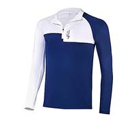 Black Crevice Maglietta Funzionale da Uomo, con Cerniera, Bianco/Blu Navy, XL