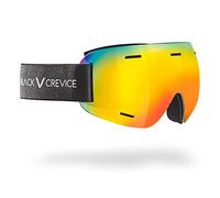 Black Crevice Occhiali da sci alpinismo ÖTSCHER I Occhiali da sci e portaocchiali I Maschera da sci alpino doppia lente infrangibile I Occhiali da sci unisex senza montatura con lenti curve