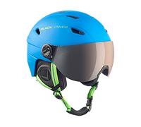 BLACK CREVICE Silvretta casco da sci I Casco da sci con visiera stile pilota I diversi colori I Casco uomo & donna I Casco in policarbonato I Casco da sci traspirante I (L, Blu/Verde)
