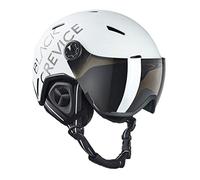 Black Crevice Skihelm Vail mit Visier, Casco Unisex Adulto, Bianco Opaco/Carbonio Nero, L