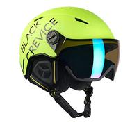 Black Crevice Skihelm Vail mit Visier, Casco Unisex Adulto, Giallo Fluo, L