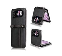 (Black) Crossbody Card Bag PU Folding Phone Case For Blackview Hero 10