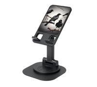 Black Crow Birds On A Branch Supporto per telefono cellulare con angolo di altezza regolabile a 360° Supporto per telefono portatile pieghevole da scrivania accessori da ufficio compatibile con tutti