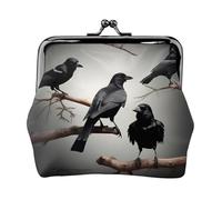 Black Crow Birds su un ramo piccoli portafogli da donna, portafogli da donna, portamonete da donna, piccolo portafoglio da donna, con cerniera e serratura a bacio, nero, Taglia unica, Art Deco