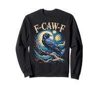 Black Crow F-Caw-F Black Bird Starry Night Van Gogh Felpa