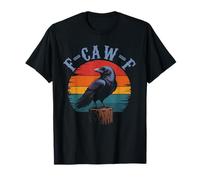 Black Crow F-Caw-F Full Moon Gothic Witchy Humor Uomini Maglietta