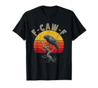 Black Crow F-Caw-F Full Moon Gothic Witchy Humor Uomini Maglietta
