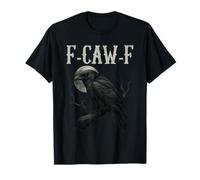 Black Crow F-Caw-F Full Moon Gothic Witchy Humor Uomini Maglietta