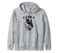 Black Crow F-Caw-F Funny Halloween Moon Gothic Adult Humor Felpa con Cappuccio