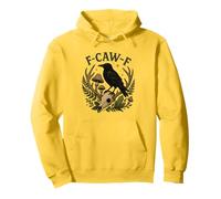 Black Crow F-Caw-F Funny Halloween Moon Gothic Adult Humor Felpa con Cappuccio