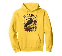 Black Crow F-Caw-F Funny Halloween Moon Gothic Adult Humor Felpa con Cappuccio