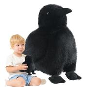 Black Crow Stuffed Animal Plush | Soft Realistic Raven Bird Doll Toy | Gothic Dark Fantasy Decorative Figurine | Cuddly Gift for Bird Lovers Kids