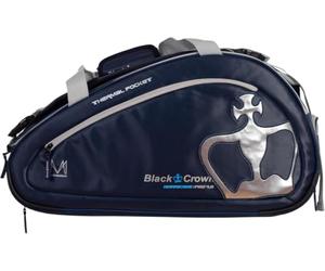 Black Crown - Borsa da Padel Hurricane Pro 4.0 Blu - Borsa da Padel con Scomparto Termico per 2 Racchette, Scomparto per Scarpe, Tasche Laterali e Spallacci Tipo Zaino
