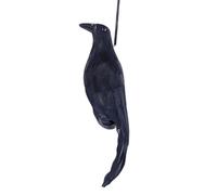 Black Crows - Corvi morti realistici appendibili, 30,5 cm, uccelli artificiali fatti a mano, decorazione per interni ed esterni, per prato, cortile, piscina, portico, patio, caccia, feste, oggetti di