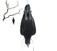 Black Crows, Realistic Bird Figurine,16.93x6.3in Dead Crow Decor, Lifelike Texture, Authentic Weatherproof Material for Garden Porch, Yard, Haunted House, Thanksgiving Display