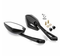 Coppia Retrovisori Specchi Specchietti Moto Scooter Custom Nero DX+SX 4831