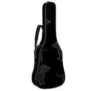 Black Dachshund Dogs Shadow 41 - Custodia per chitarra acustica da 106,7 cm, con tracolla regolabile, con gancio posteriore, adatta per chitarre elettriche, bassi, chitarre classiche e ukulele, Ombra