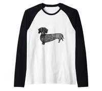 Black Dachshund Maglia con Maniche Raglan