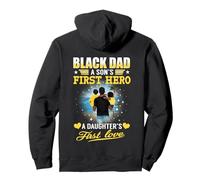 Black Dad A Son's First Hero A Daughter's First Love Fathers Felpa con Cappuccio